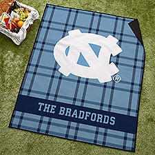 NCAA UNC Tarheels Personalized Plaid Picnic Blanket - 49547