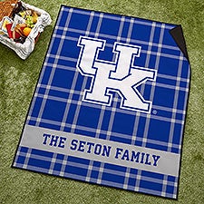NCAA Kentucky Wildcats Personalized Plaid Picnic Blanket - 49564