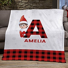 The Elf on the Shelf® Plaid Personalized Blanket - 49570