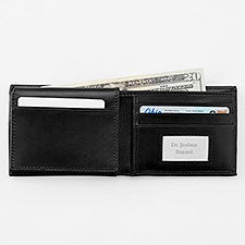 Engraved Black RFID  Passcase Wallet    - 49572