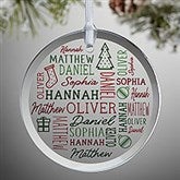 Holiday Repeating Name Personalized Glass Ornament - 49697