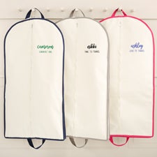 Scripty Style Embroidered Canvas Garment Bag  - 49759