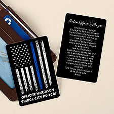 Police Officer Prayer Personalized Metal Wallet Card - 49859