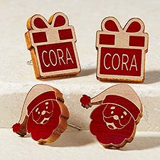 Christmas Personalized Wood Stud Earrings - 49897