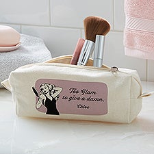 Too Glam To Give A Damn Personalized Canvas Cosmetic Case - 50010