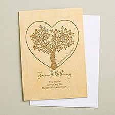Rooted in Love Personalized 5x7 Wooden Greeting Card - 50020