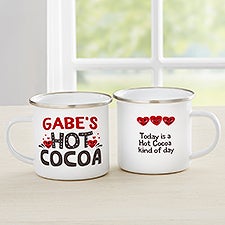 Personalized Kids Valentines Day Hot Cocoa Enamel Mug  - 50085