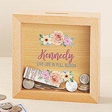 Floral Wreath Personalized Bank - 50096