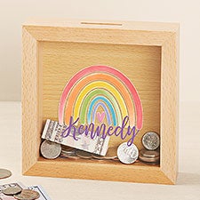 Watercolor Brights Personalized Bank - 50099