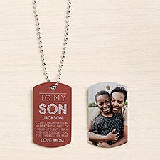 To My Son Personalized Photo 2 Sided Dog Tag - 50111