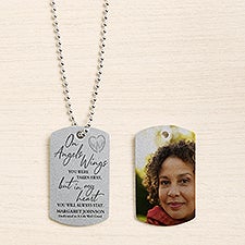 On Angels Wings Personalized Photo 2 Sided Dog Tag - 50113