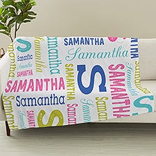 Trendy Repeating Name Personalized Blanket - 50128