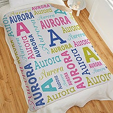 Trendy Repeating Name Personalized Blanket - 50128