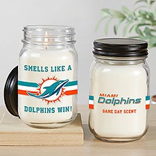 NFL Miami Dolphins Personalized Farmhouse Candle Jar - 50155