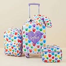 Hearts Personalized Kids Rolling Luggage Bag Set - 50184