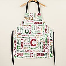 Christmas Repeating Name Personalized Full Color Apron - 50193