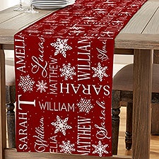 Christmas Snowflake Repeating Name Personalized Table Runner - 50209