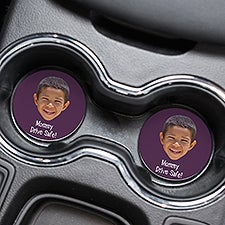 Photo Face Cutout Personalized Car Coaster Set of 2  - 50297