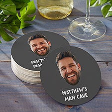 Photo Face Cutout Personalized Paper Photo Coasters - 50305