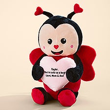 My Valentine Personalized Plush Love Bug with Pink Heart  - 50323