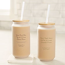 Write Your Own Personalized Frosted Iced Coffee Tumbler - 50357