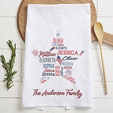 Patriotic Repeating Name Personalized Flour Sack Towel - 50382