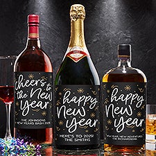 Cheers to the New Year Personalized Liquor Bottle Label - 50459