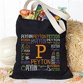 Halloween Repeating Name Personalized Black Treat Bag - 50489