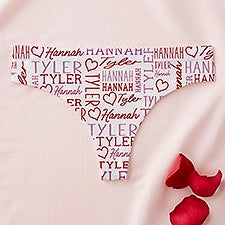 Repeating Name Heart Personalized Thongs - 50539