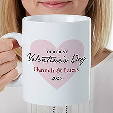 Our First Valentines Day Personalized Oversized Coffee Mug  - 50565