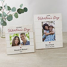 Our First Valentines Day Personalized Shiplap Picture Frame - 50567