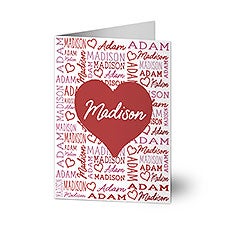 Repeating Name Heart Personalized Greeting Card - 50568