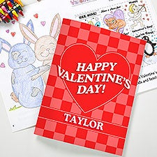 Groovy Valentines Day Personalized Coloring Activity Book  - 50699