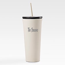  Engraved Corkcicle 24oz Cold Cup with Straw in Latte Cream     - 50752
