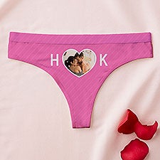 Couples Initials Personalized Photo Thong Underwear - 50918