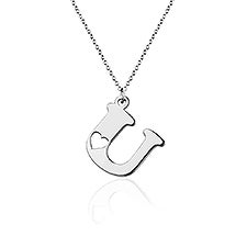 Personalized Initial Cut-Out Heart Necklace - 51072D