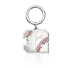 Personalized Baseball Number Key Ring - 51207D