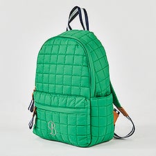 Embroidered Shiraleah Quilted Backpack in Green    - 51229