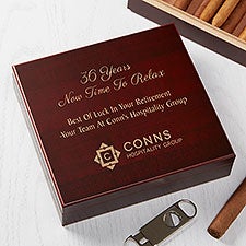 Custom Retirement Engraved Logo Humidor - 51281