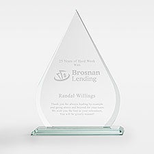 Custom Retirement Logo Glass Tear Drop Award - Large - 51291