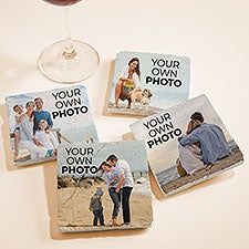 Your Own Photo Personalized Tumbled Stone Coaster Set  - 51437