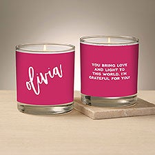 Trendy Script Personalized Glass Candle - 8 oz - 51501