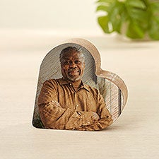 Memorial Photo Personalized Small Wooden Heart - 51509