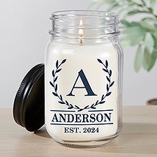 Laurel Wreath Personalized Farmhouse Candle Jar - 51705