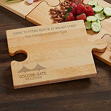 Real Estate Logo Puzzle Piece Cutting Board - 51761