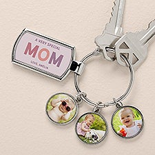 Glad Youre Our Mom Personalized Photo Charm Keychain - 51876