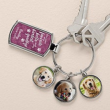 Paw Prints On My Heart Personalized Photo Charm Keychain - 51877