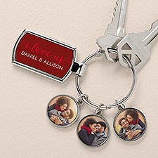 I Love Us Personalized Photo Charm Keychain - 51879