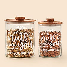 Nuts About...Personalized Glass Container with Acacia Lid - 51925