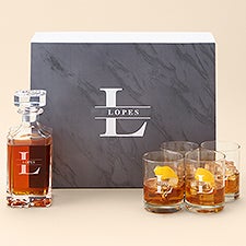 Lavish Last Name Personalized Whiskey Glass  Decanter Gift Set - 51957